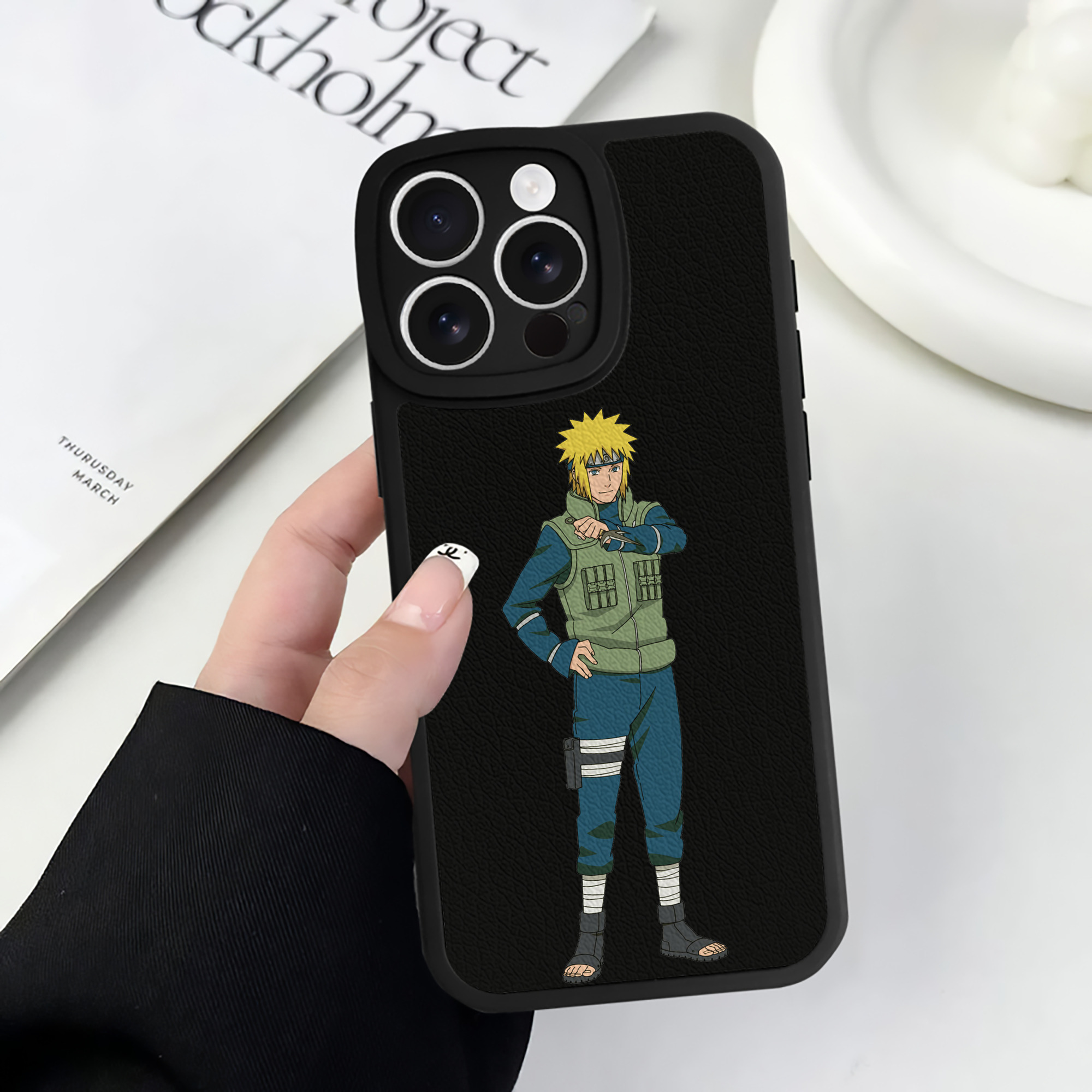 （画像用） NARUTO -ナルト- 波風 ミナト Namikaze Minato 【iPhone 16シリーズ対応】シリコンスマホケース（レザー調） 材質：シリコン